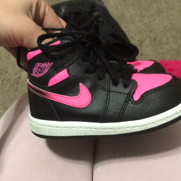 pink and black jordans toddler